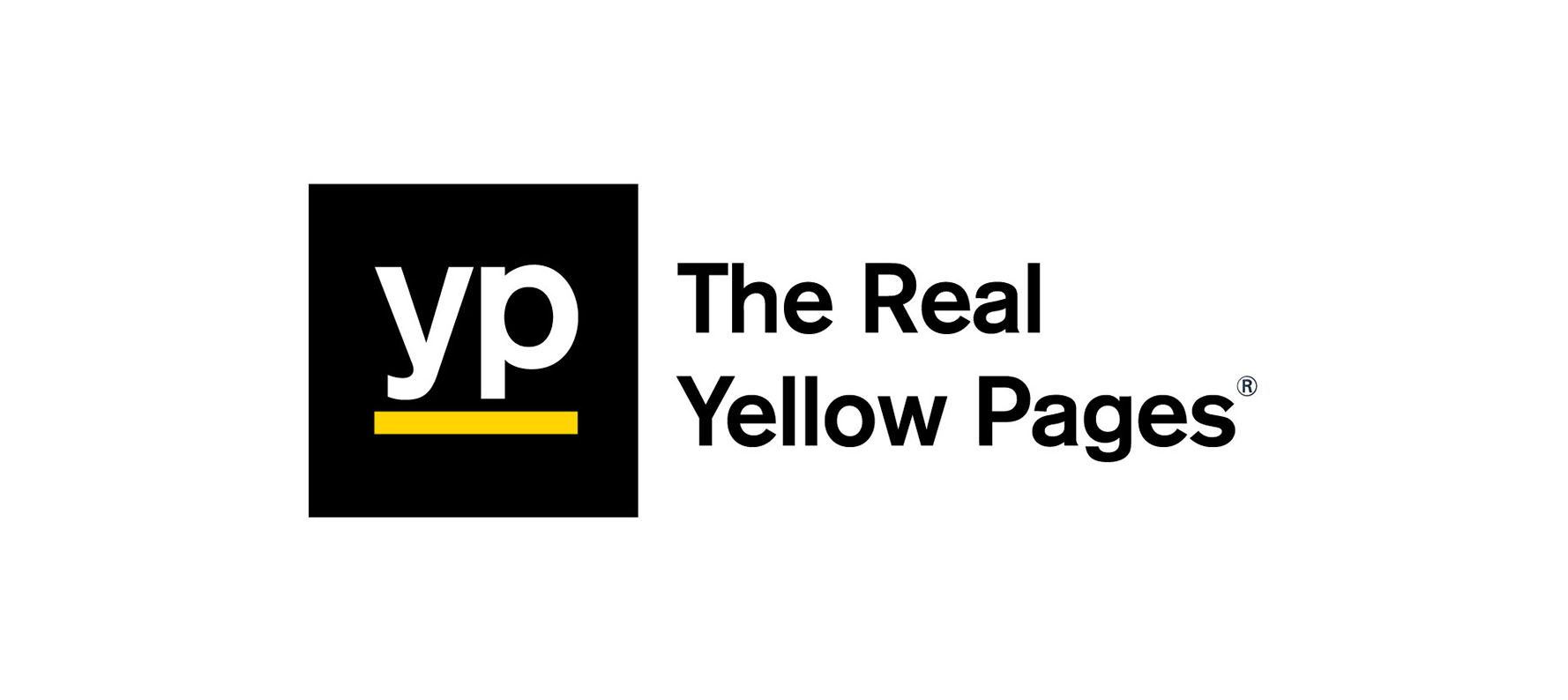 The Real Yellow Pages logo with "yp" in a black square and yellow underline.