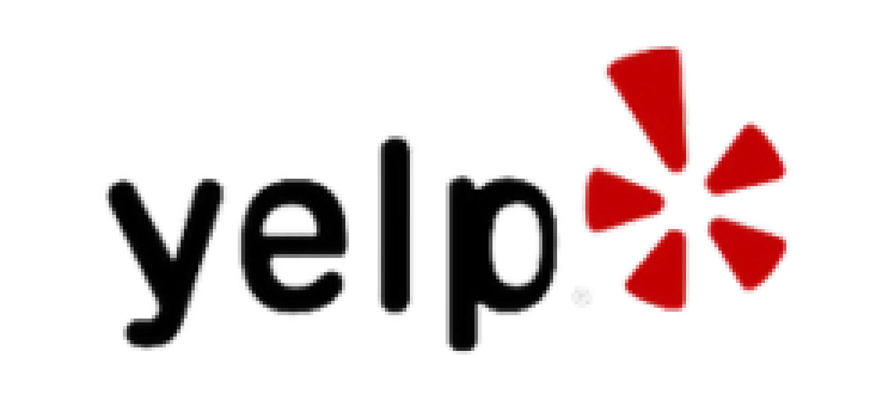 Yelp logo featuring the word "yelp" in black and a red starburst icon